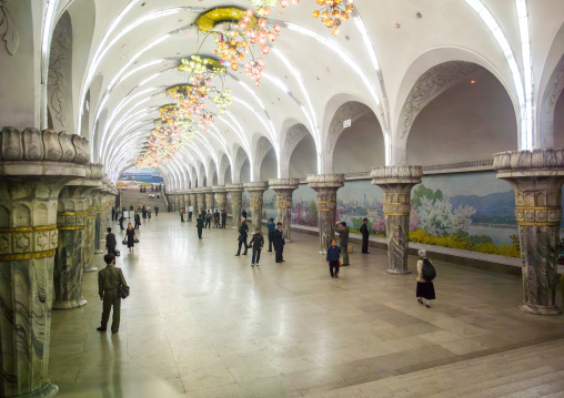 North Korean people in Yonggwang station, DGC, Pyongyang, North Korea