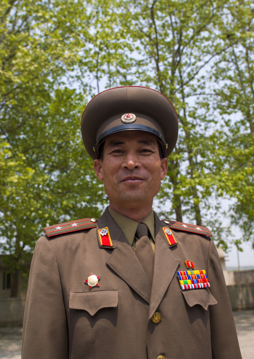 North Korean officer in the joint security area of the DMZ, North Hwanghae, Panmunjom, North Korea