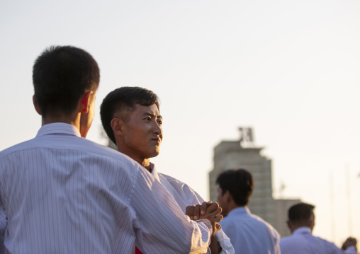 North Korean students during a mass dance performance, DGC, Pyongyang, North Korea