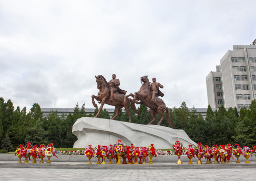 Leaders on horses statues in Mansudae art studio, DGC, Pyongyang, North Korea