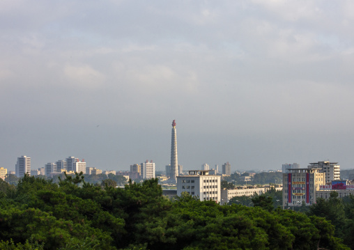The Juche tower seen from a distant,  DGC, Pyongyang, North Korea