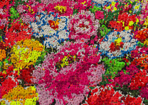 Children holding up boards during Arirang to create flowers, DGC, Pyongyang, North Korea