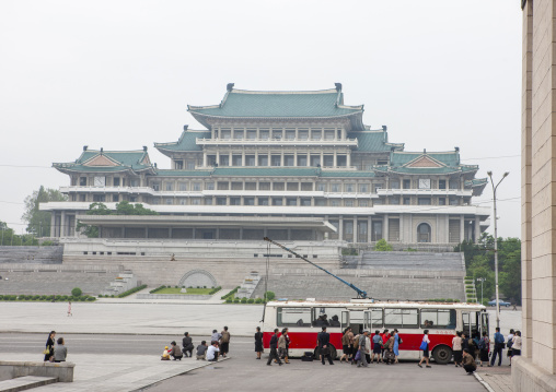 Tramway on Kim il Sung square, DGC, Pyongyang, North Korea