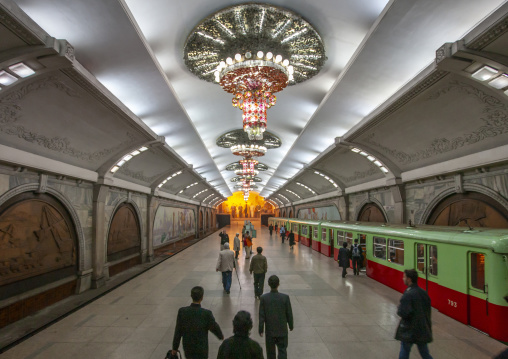 North Korean people in Yonggwang station, DGC, Pyongyang, North Korea