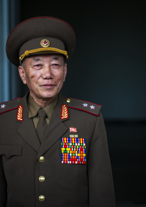North Korean war veteran called general Pak Shan Su wearing medals, DGC, Pyongyang, North Korea