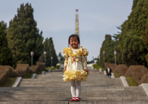 North Korean girl wearing her sunday dress, DGC, Pyongyang, North Korea
