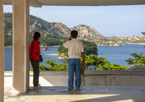 North korean people enjoying the landscape, Kangwon-do, Kumgang, North Korea