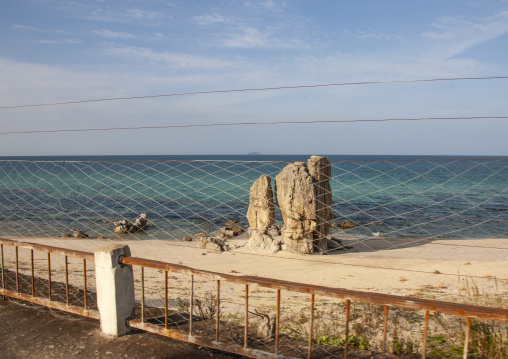 Fence on the seaside, North Hamgyong, Chilbo Sea, North Korea