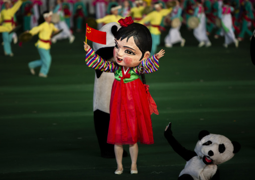 North Korea and China friendship during the Arirang mass games, DGC, Pyongyang, North Korea
