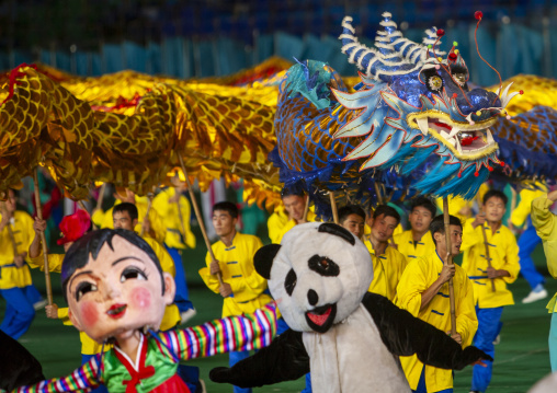North Korea and China friendship during the Arirang mass games, DGC, Pyongyang, North Korea