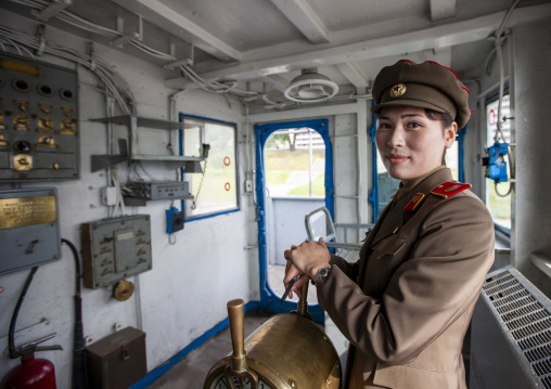 North Korean guide in the Uss Pueblo american spy ship, DGC, Pyongyang, North Korea