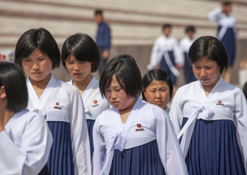 North Korean students in Taesongsan revolutionary martyr's cemetery, DGC, Pyongyang, North Korea