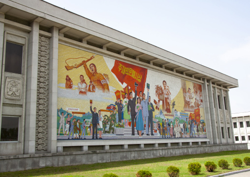 Propaganda fresco in Pyongyang film studio, DGC, Pyongyang, North Korea