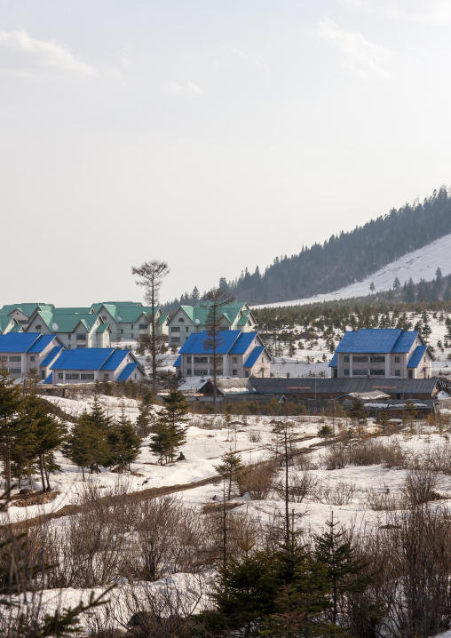 New apartment houses in the countryside, Ryanggang, Samjiyon, North Korea