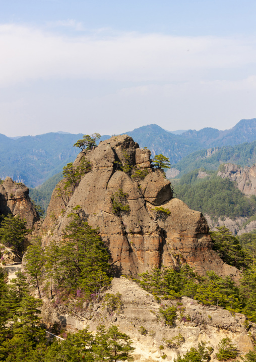 Rock formations landscape, North Hamgyong, Chilbosan, North Korea