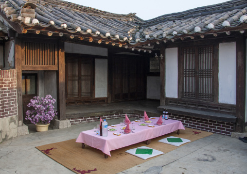 North Korean restaurant in Folk hotel, North Hwanghae, Kaesong, North Korea