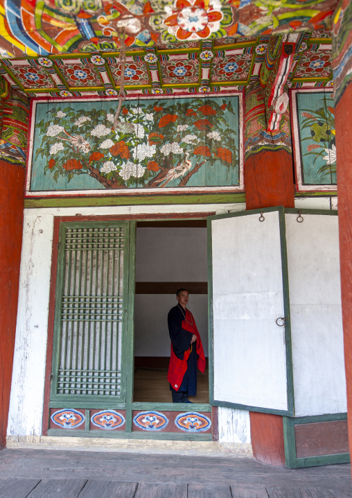 North Korean monk in Pohyon-sa Korean buddhist temple, Hyangsan county, Mount Myohyang, North Korea