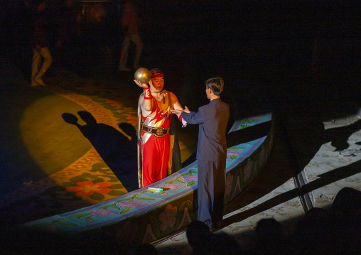 North Korean strong man in a circus, DGC, Pyongyang, North Korea