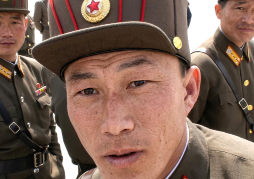 North Korean soldiers looking at camera, DGC, Pyongyang, North Korea