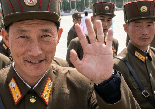 North Korean soldiers looking at camera, DGC, Pyongyang, North Korea