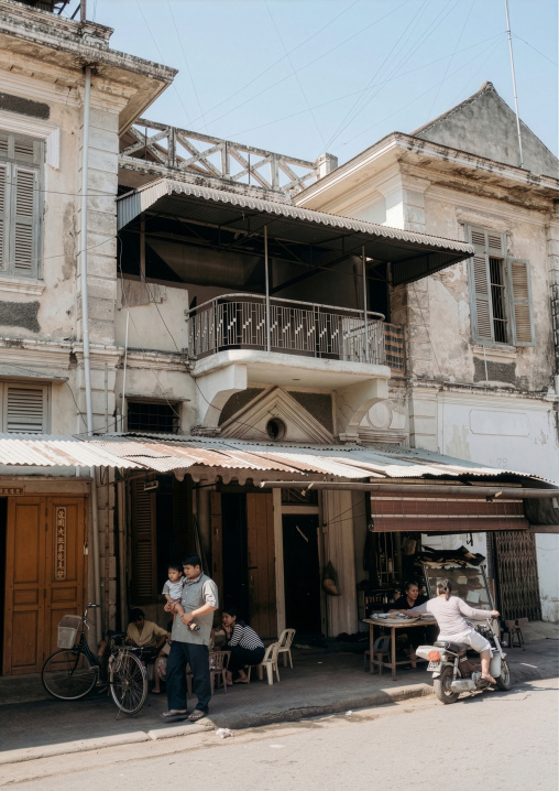 Old colonial buildings, Battambang province, Battambang, Cambodia