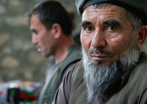 Aghan men in the market border with Afghanistan where alcohol can be bought, Central Asia, Ishkashim, Tajikistan