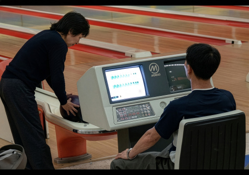 North Korean people playing bowling, DGC, Pyongyang, North Korea