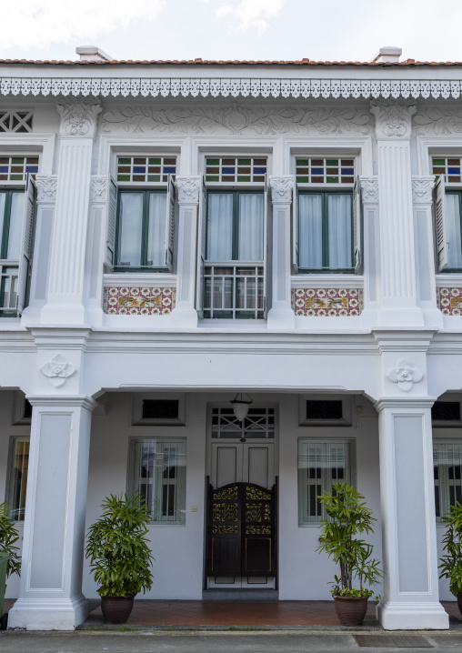 White heritage shophouses, Central Region, Singapore, Singapore