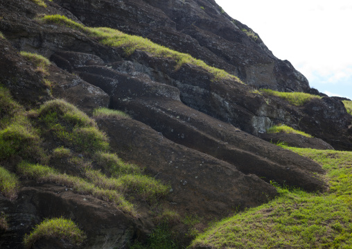 Unfinished moai at rano raraku, Easter Island, Hanga Roa, Chile