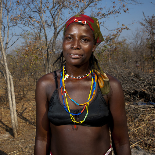Mudimba Woman In Bra, Village Of Combelo, Angola