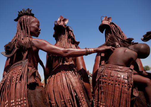 Muhimba Women With Aprons, Village Of Elola, Angola