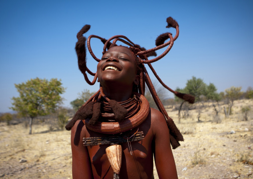 Himba Girl Called Manginete, Dancing, Village Of Hoba Haru, Angola