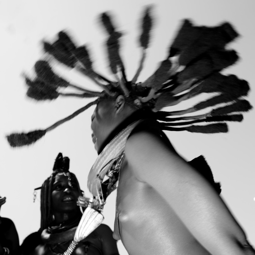 Himba Girl Called Manginete Dancing, Village Of Hoba Haru, Angola