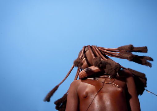 Himba Girl Called Manginete Dancing, Village Of Hoba Haru, Angola