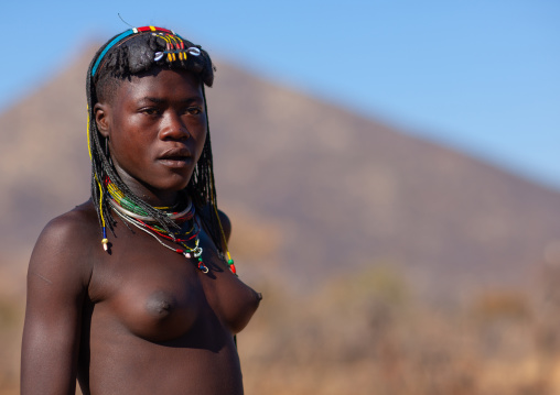 Portrait of a Muhacaona tribe woman, Cunene Province, Oncocua, Angola