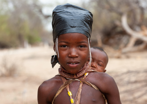 Portrait of a Mucubal tribe girl, Namibe Province, Virei, Angola