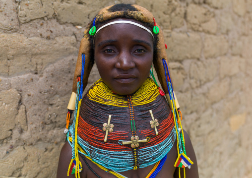 Portrait of a Mumuhuila tribe woman, Huila Province, Chibia, Angola