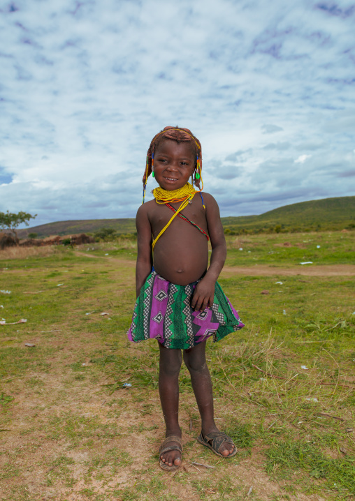 Portrait of a Mumuhuila tribe girl, Huila Province, Chibia, Angola