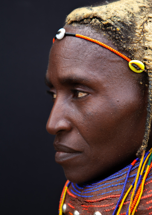 Portrait of a Mumuhuila tribe woman, Huila Province, Chibia, Angola