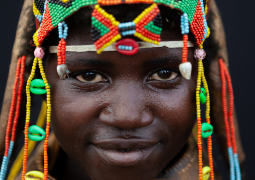 Portrait of a Mumuhuila tribe woman, Huila Province, Chibia, Angola