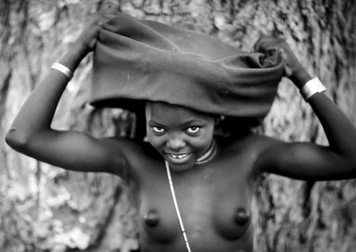 Mukubal Woman Wearing The Traditional Ompota Headdress, Virie Area, Angola