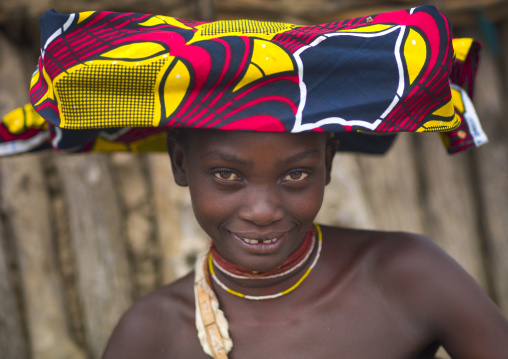 Mucubal Woman With Ompota Headdress, Virie Area, Angola