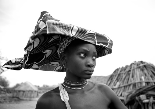 Mucubal Woman With Ompota Headdress, Virie Area, Angola
