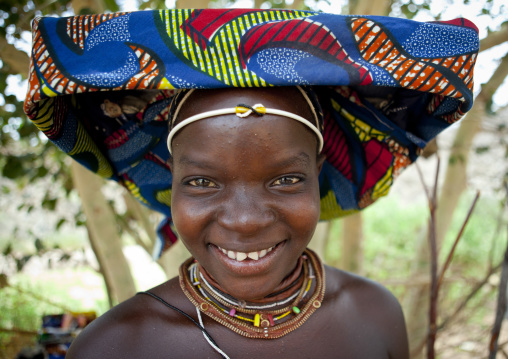 Mucubal Woman With Ompota Headdress, Virie Area, Angola