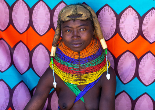 Mumuhuila tribe woman portrait, Huila Province, Chibia, Angola