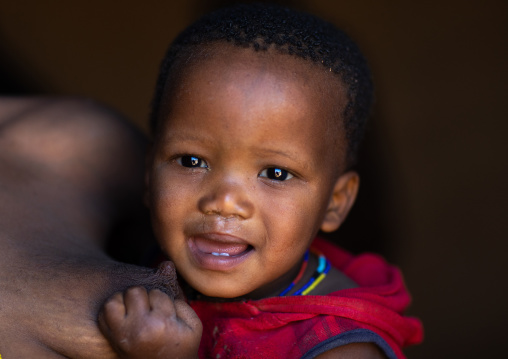 San tribe toddler with her mother, Huila Province, Chibia, Angola
