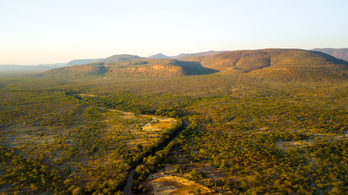 Landscape aerial view, Cunene Province, Oncocua, Angola