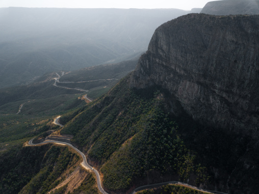 Aerial view of the the road at Serra da Leba, Huila Province, Humpata, Angola