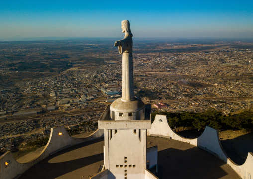 Aerial view of the Cristo Rei overlooking the city, Huila Province, Lubango, Angola