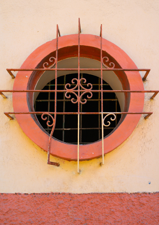 Window of an old portuguese colonial building, Namibe Province, Namibe, Angola